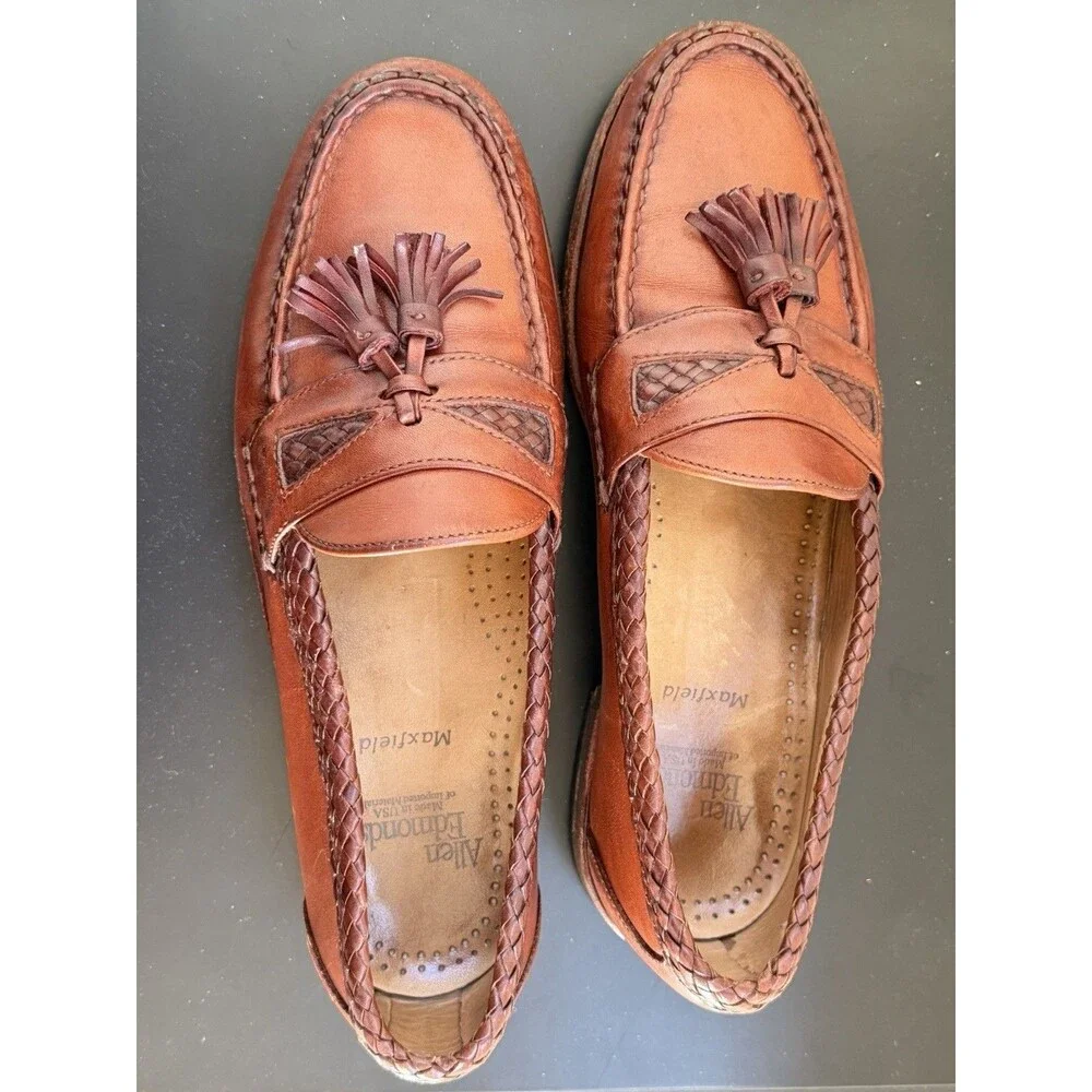 Allen Edmonds Maxfield Men's Sz 8.5 D  Woven Tassel Loafer made in USA Casual